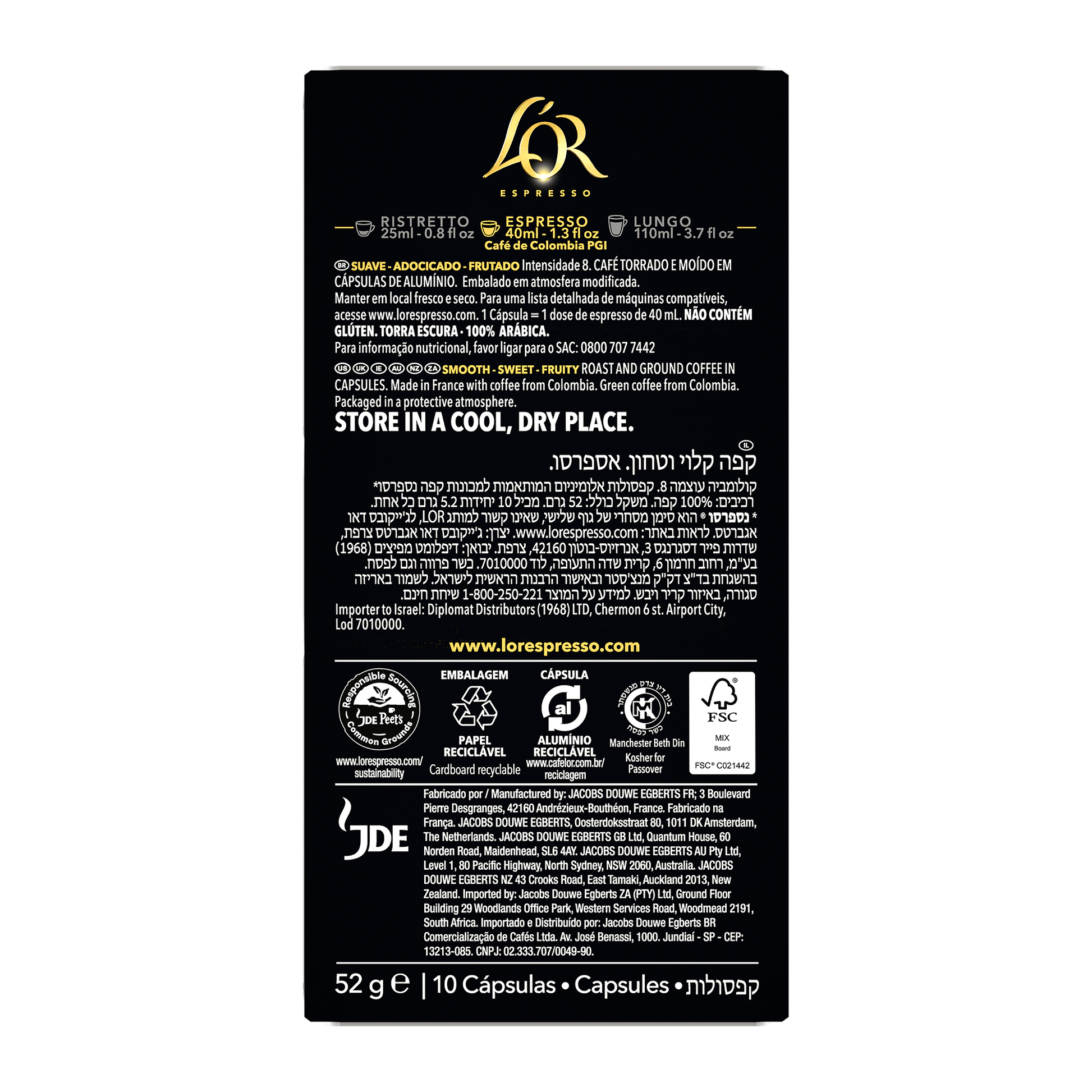 L'OR Colombia Espresso Capsules